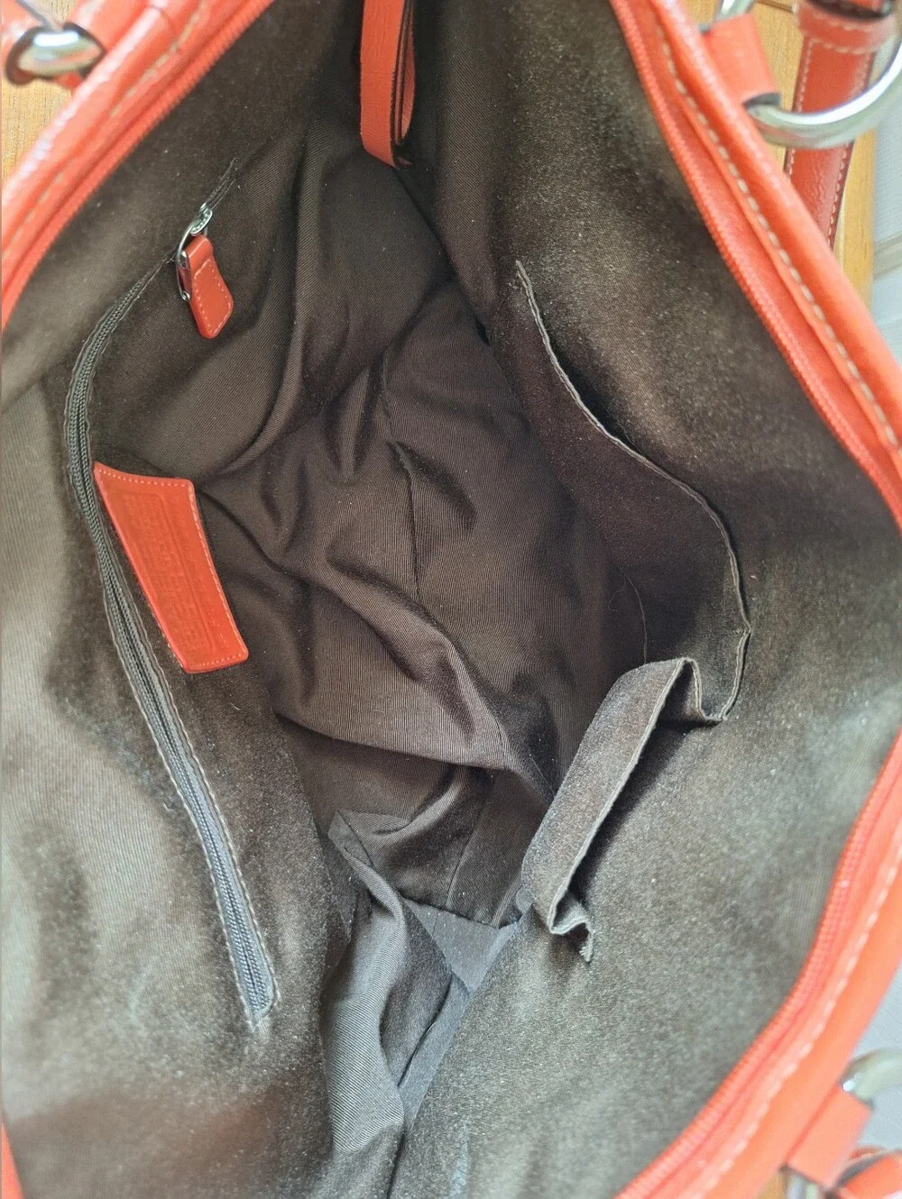 Coach Signature Coated Canvas Shoulder Bag Monogram Tote Coral Leather Trim